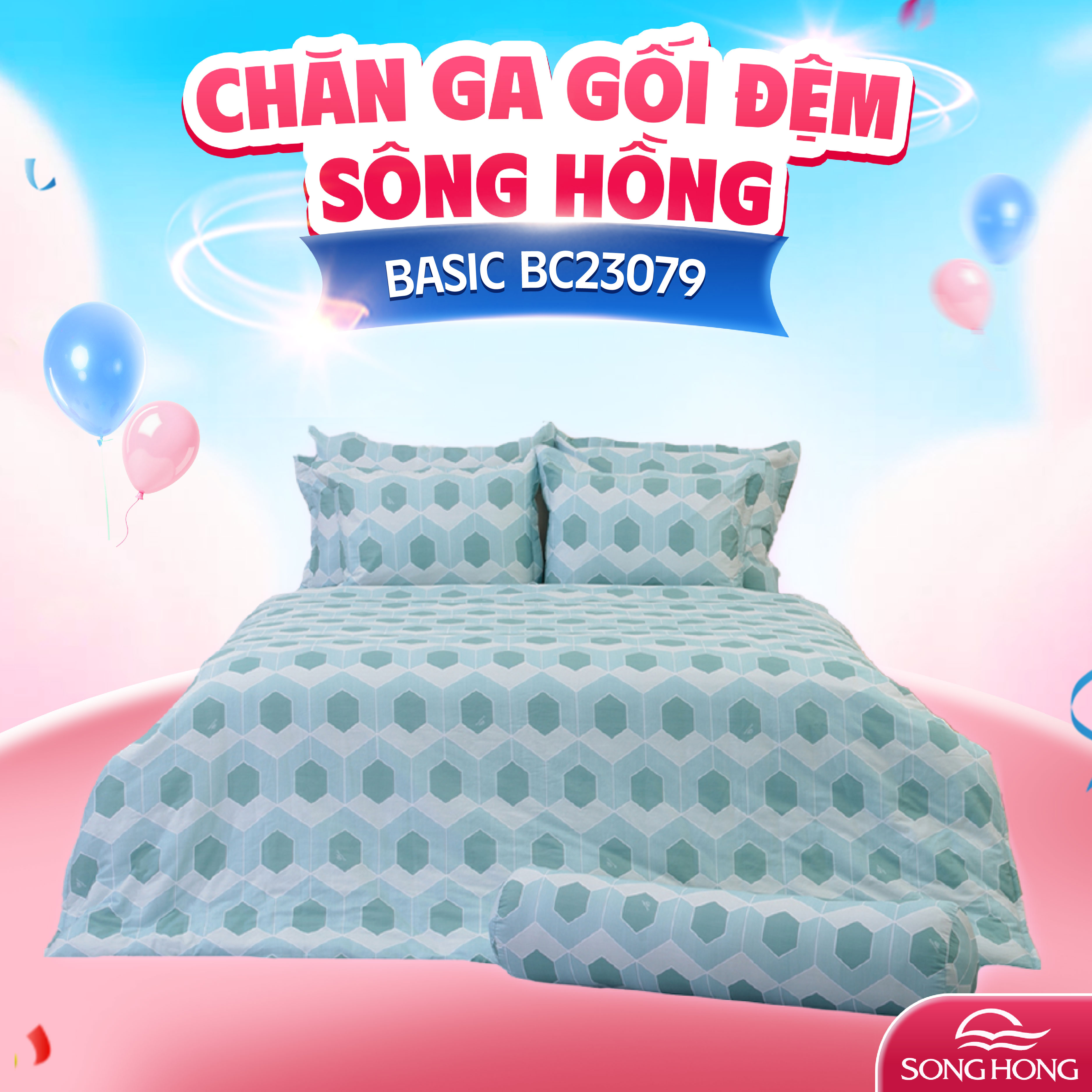 Vỏ chăn xuân thu Sông Hồng basic cotton BC23079