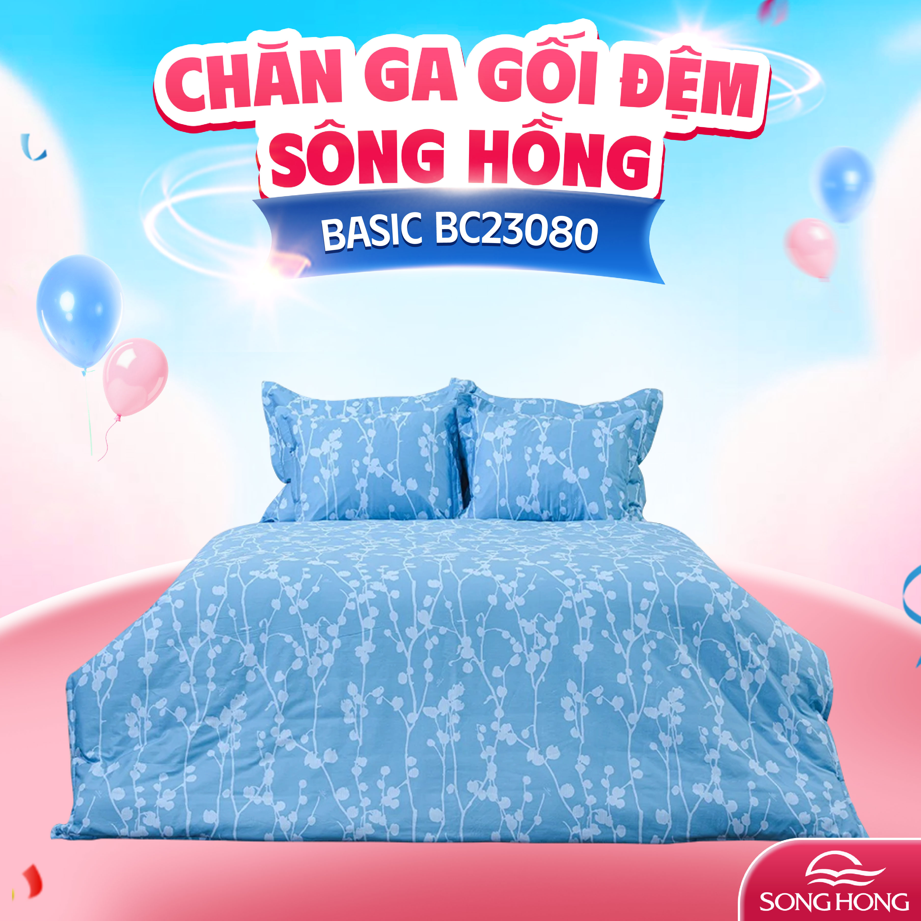 Vỏ chăn xuân thu Sông Hồng basic cotton BC23080