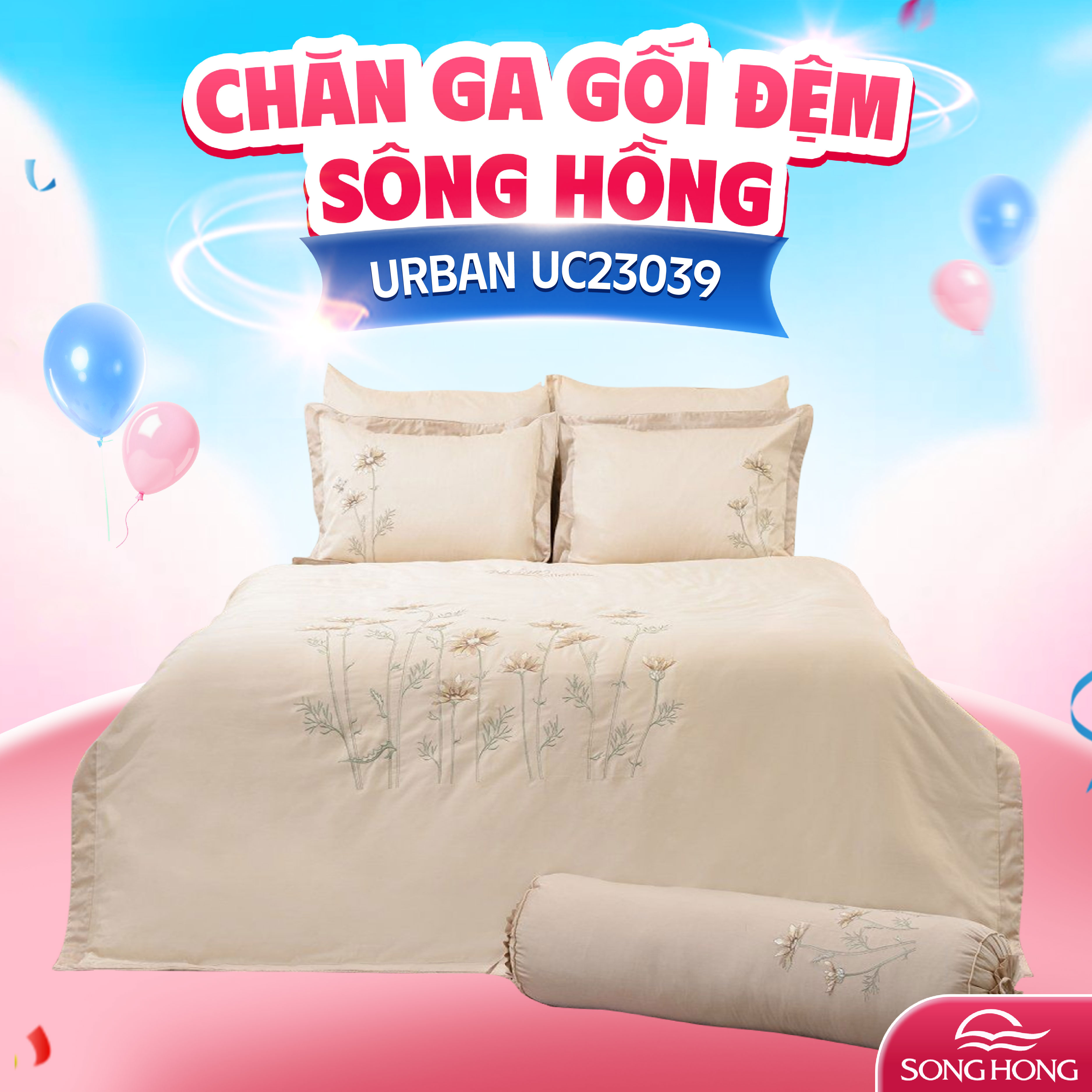 Chăn ga gối sông hồng cao cấp Urban UC23039
