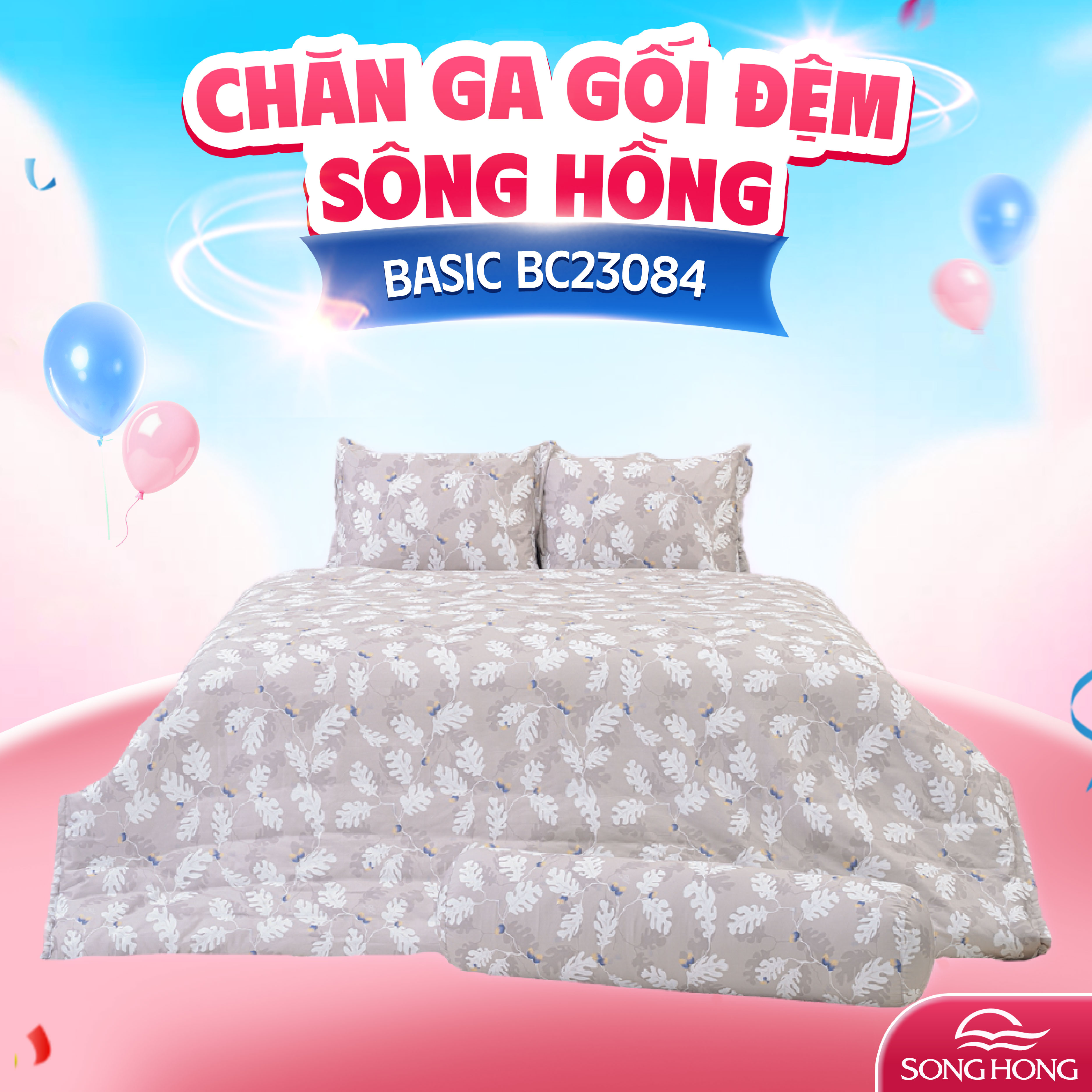 Vỏ chăn xuân thu Sông Hồng basic cotton BC23084