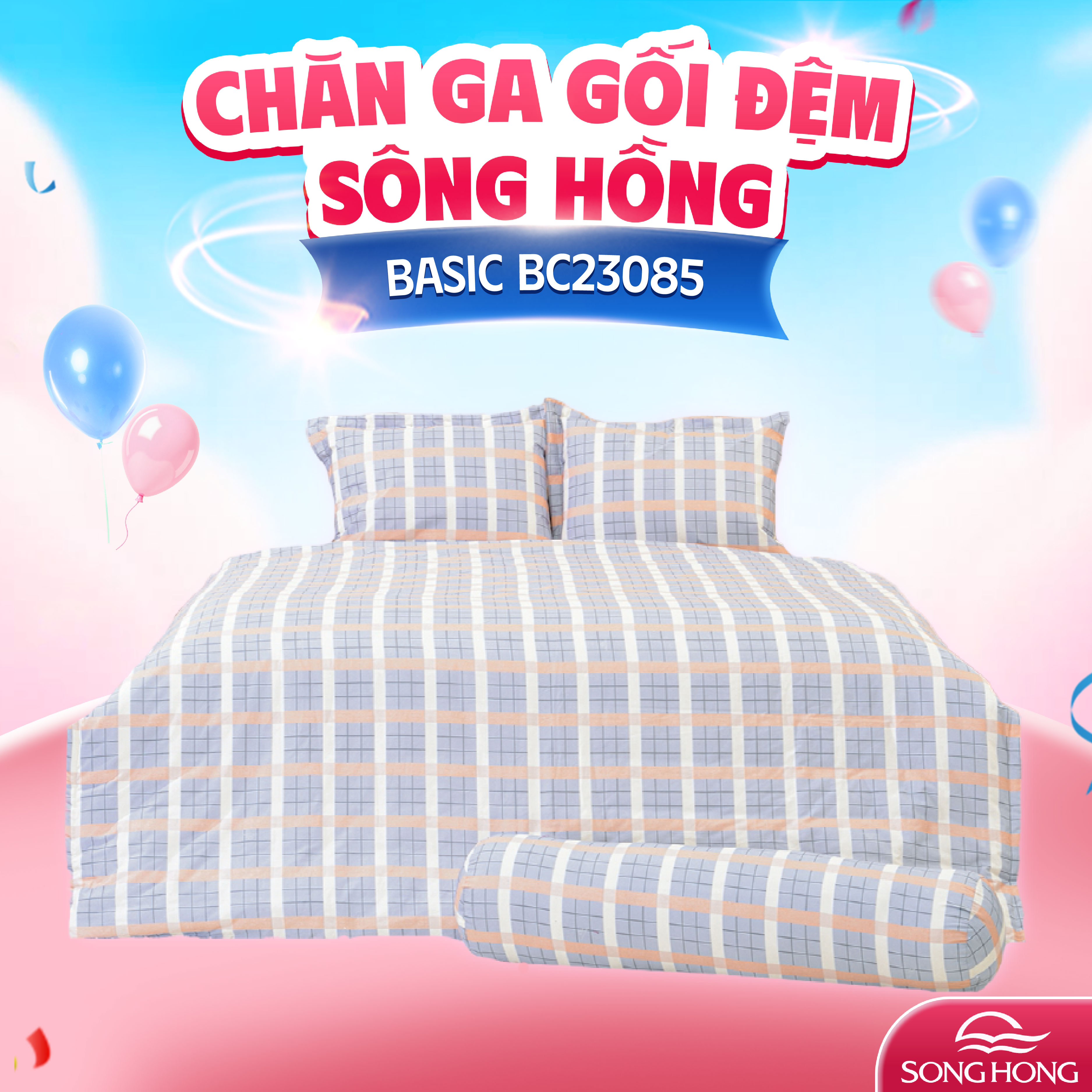 Vỏ chăn xuân thu Sông Hồng basic cotton BC23085
