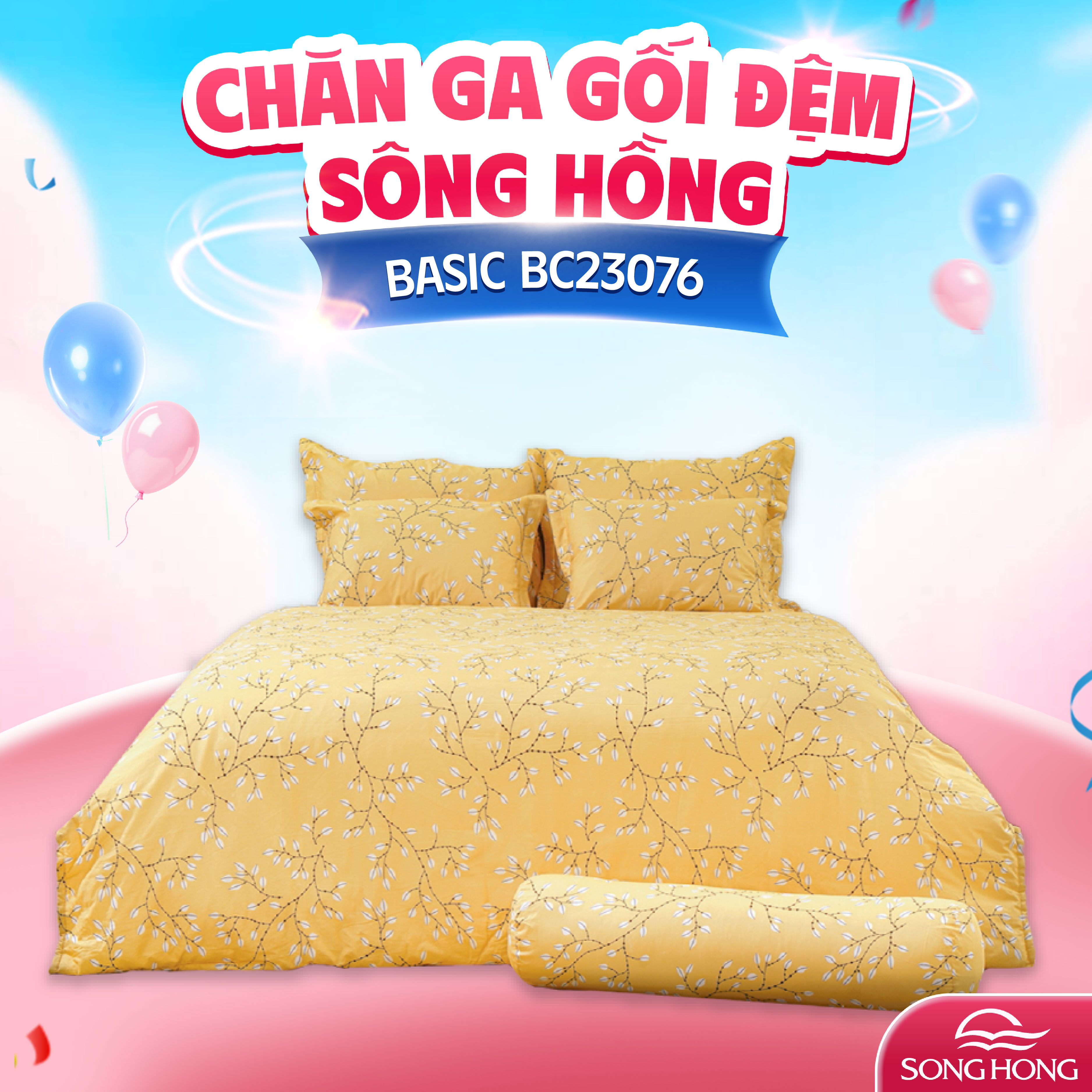 Vỏ chăn xuân thu Sông Hồng basic cotton BC23076