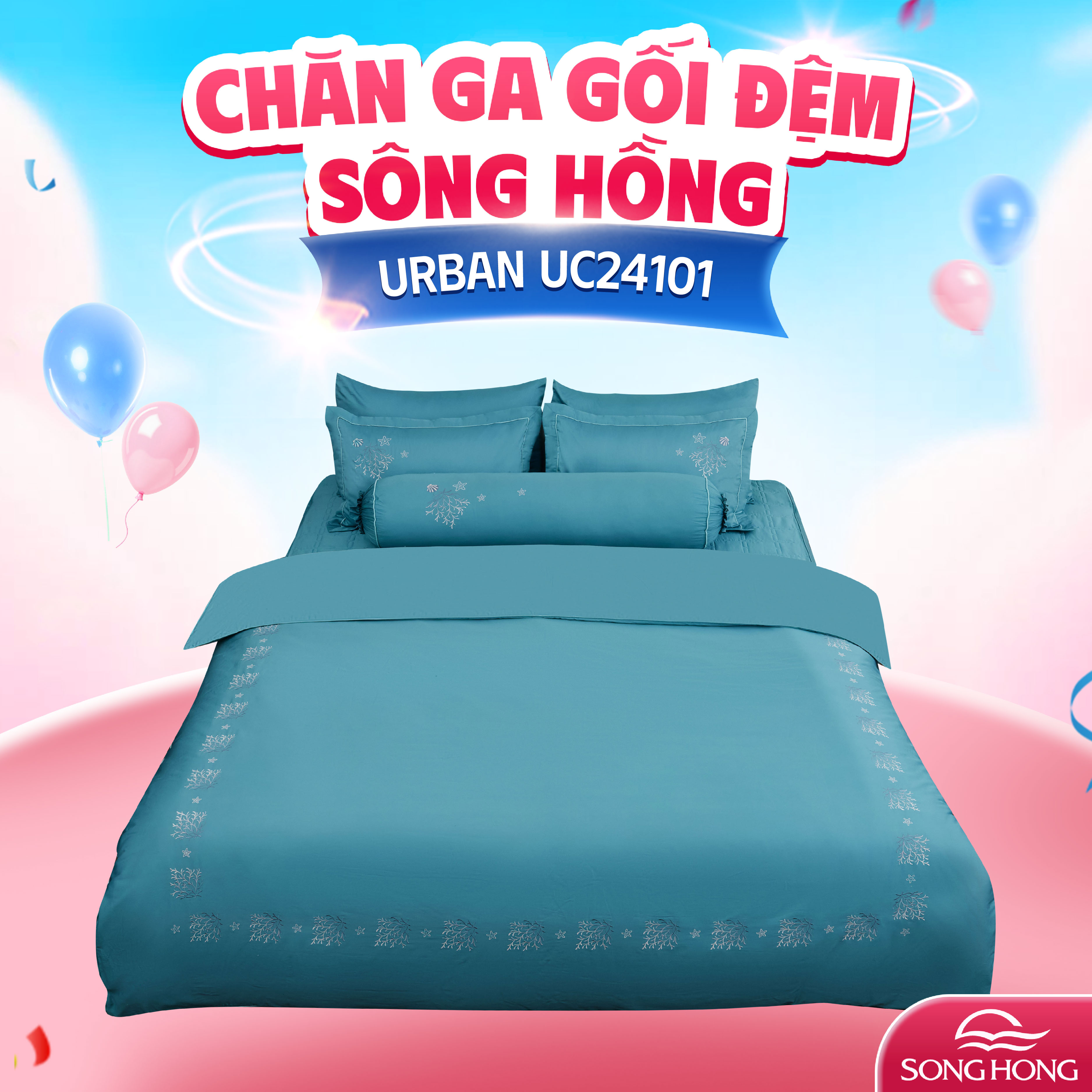 Chăn ga gối sông hồng cao cấp Urban UC24101 160x200cm