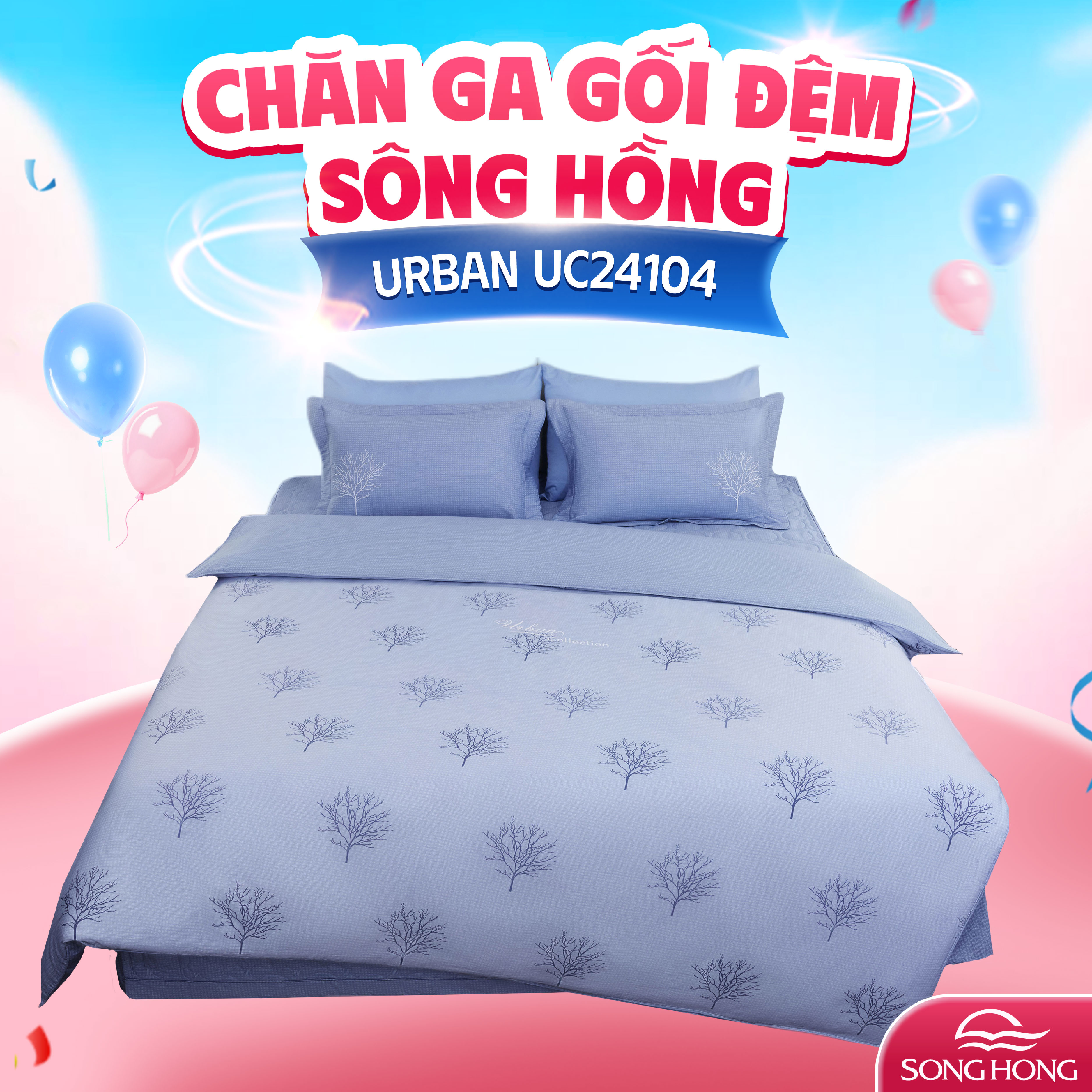 Chăn ga gối sông hồng cao cấp Urban UC24104