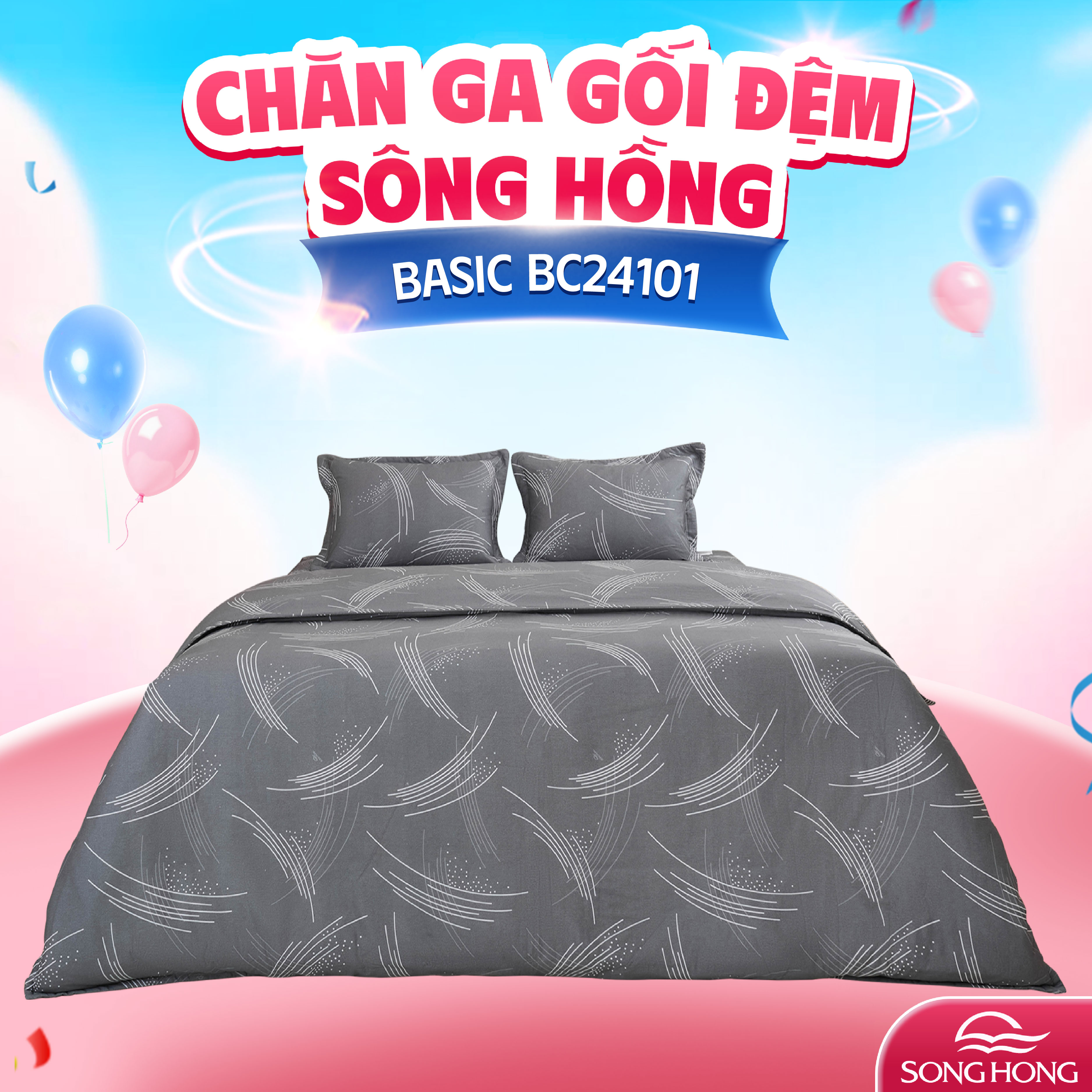 Vỏ chăn xuân thu Sông Hồng basic cotton BC24101
