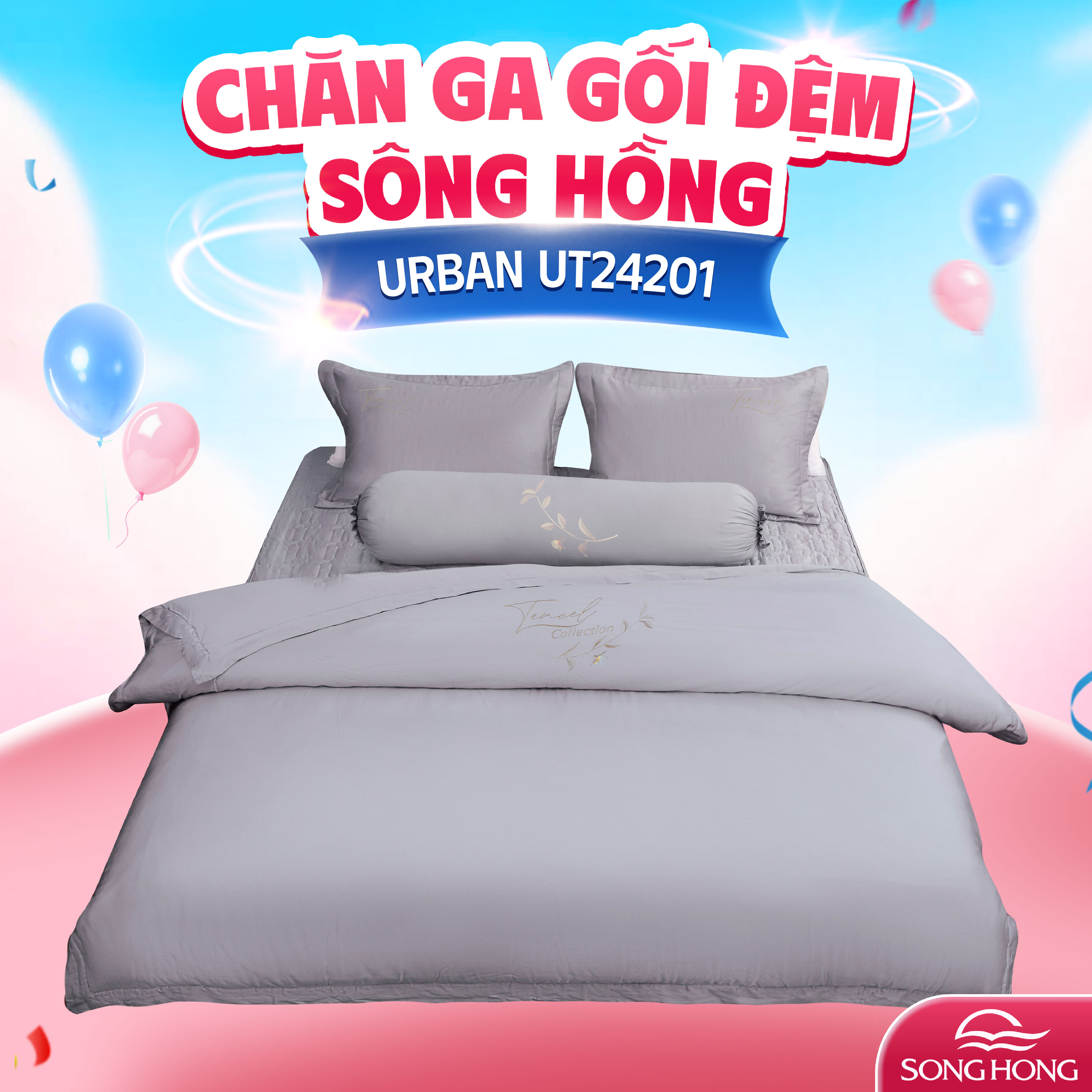 Chăn ga gối sông hồng cao cấp Urban UT24201 160x200cm phủ