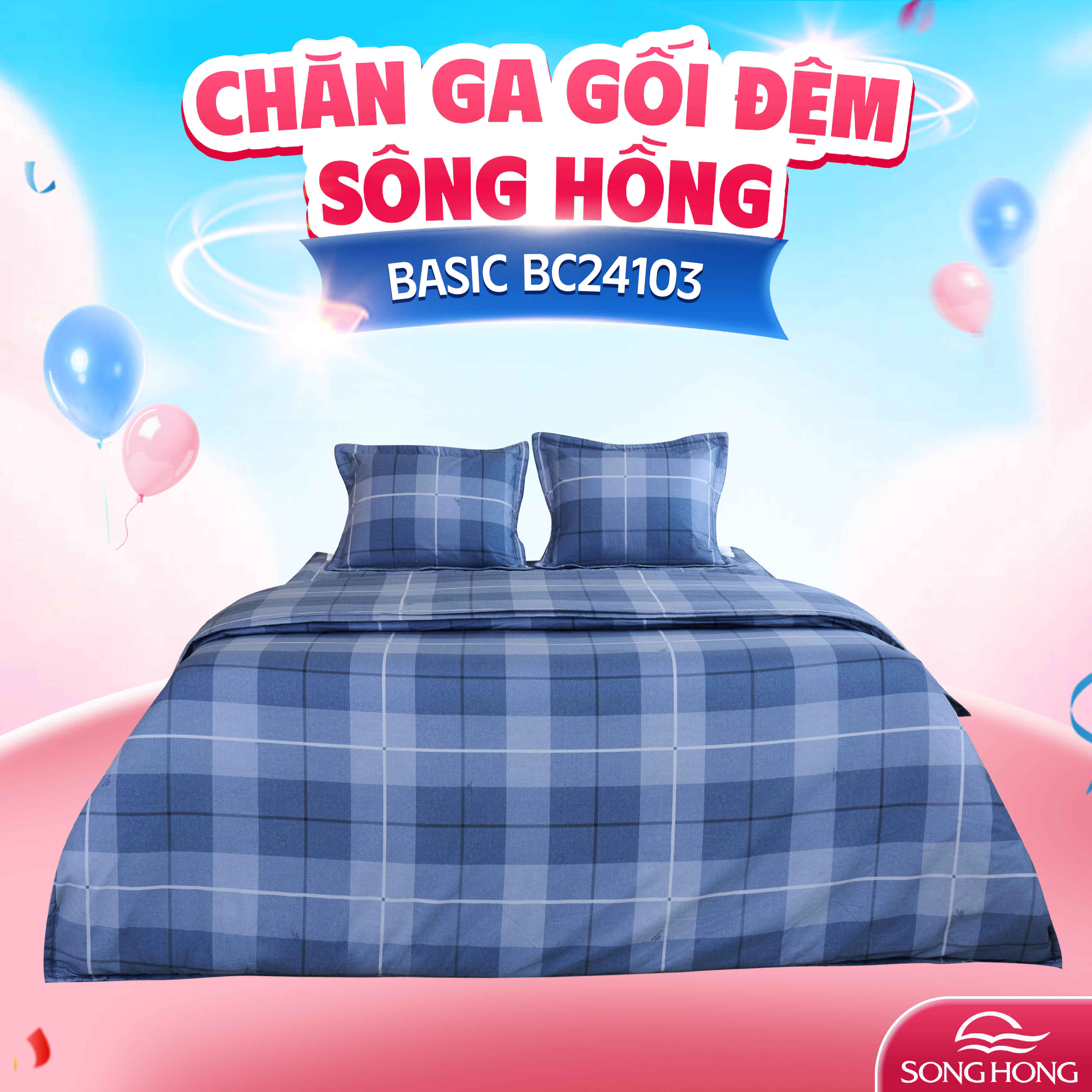 Vỏ chăn xuân thu Sông Hồng basic cotton BC24103