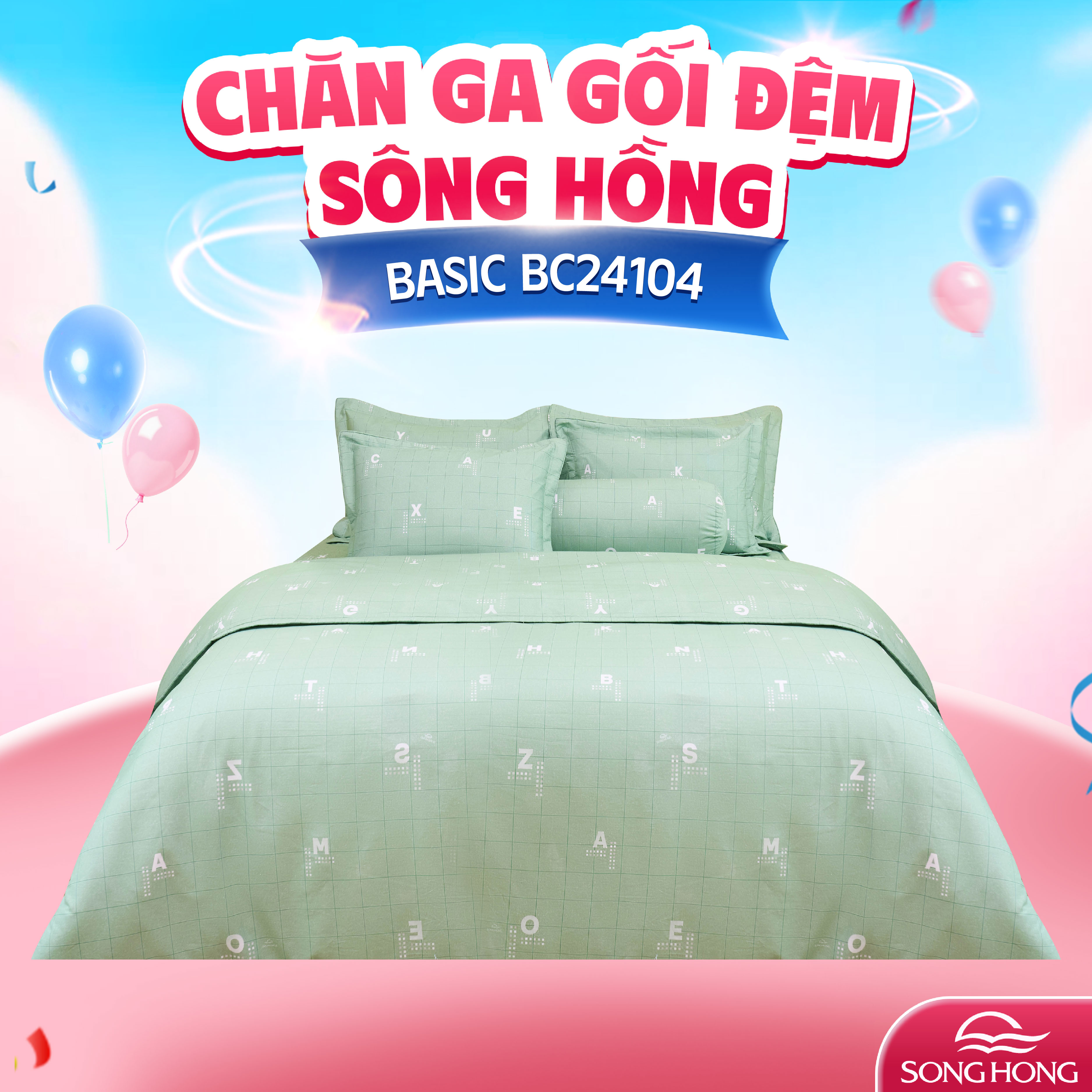 Vỏ chăn xuân thu Sông Hồng basic cotton BC24104