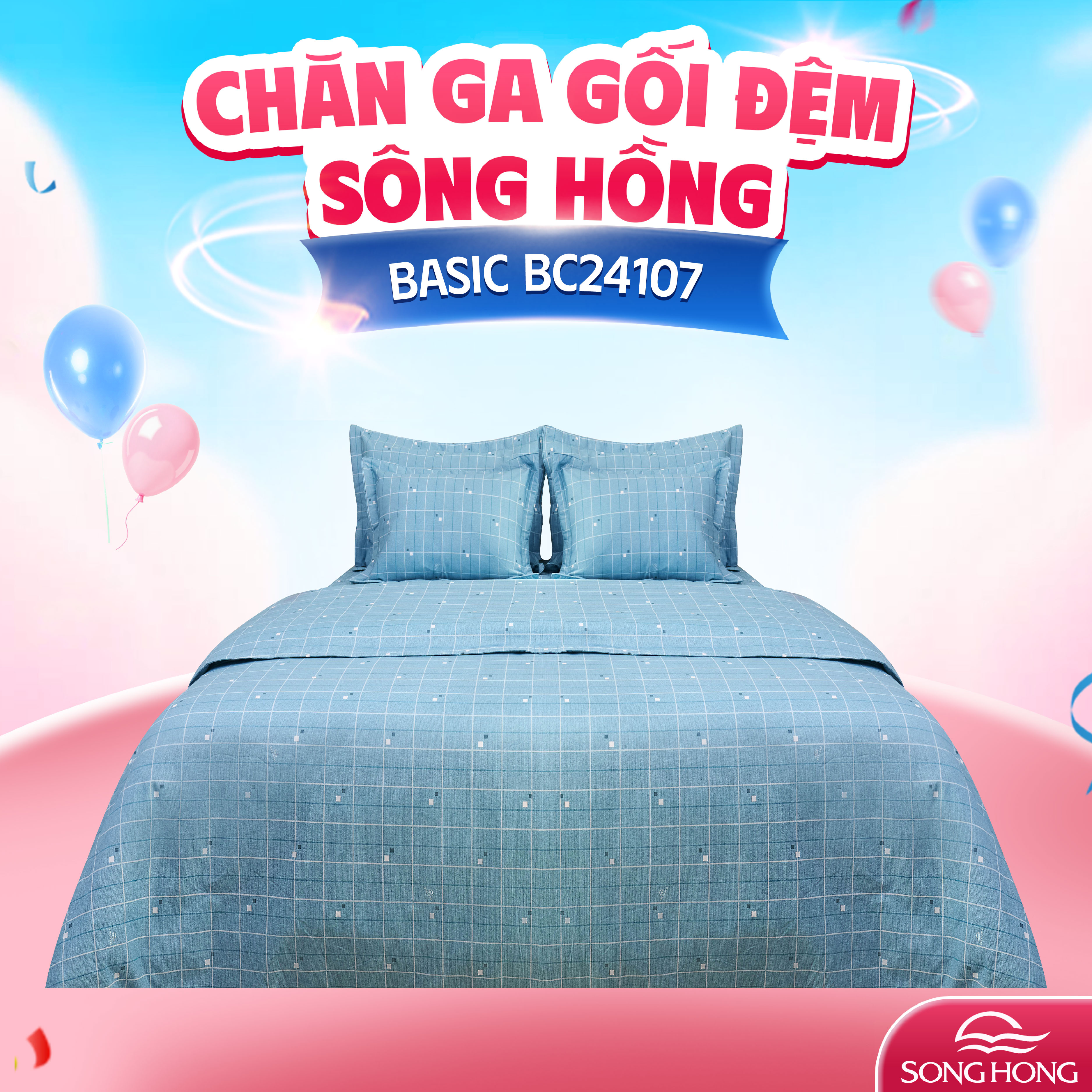 Vỏ chăn xuân thu Sông Hồng basic  BC24107