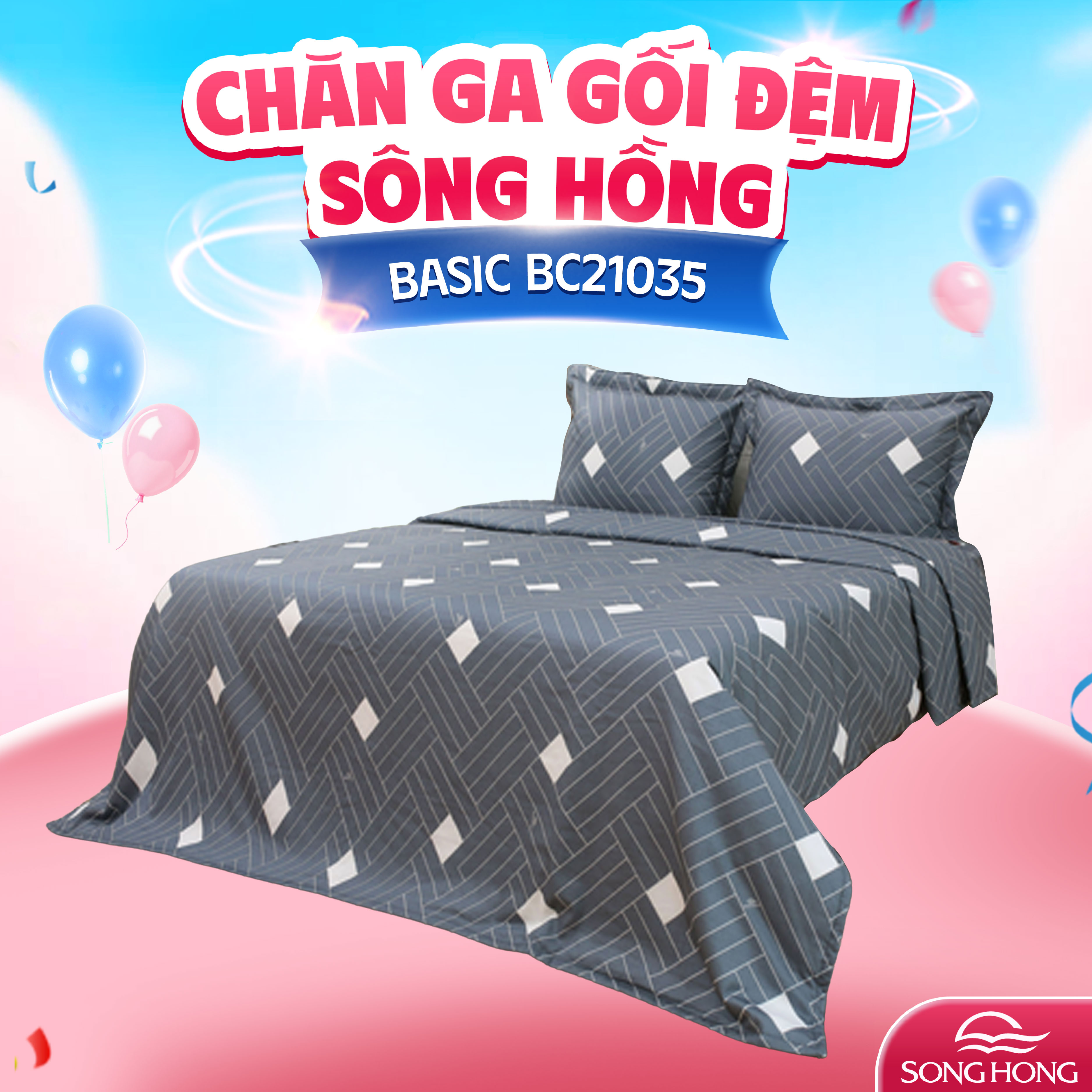 Vỏ chăn đông Sông Hồng basic cotton BC21035