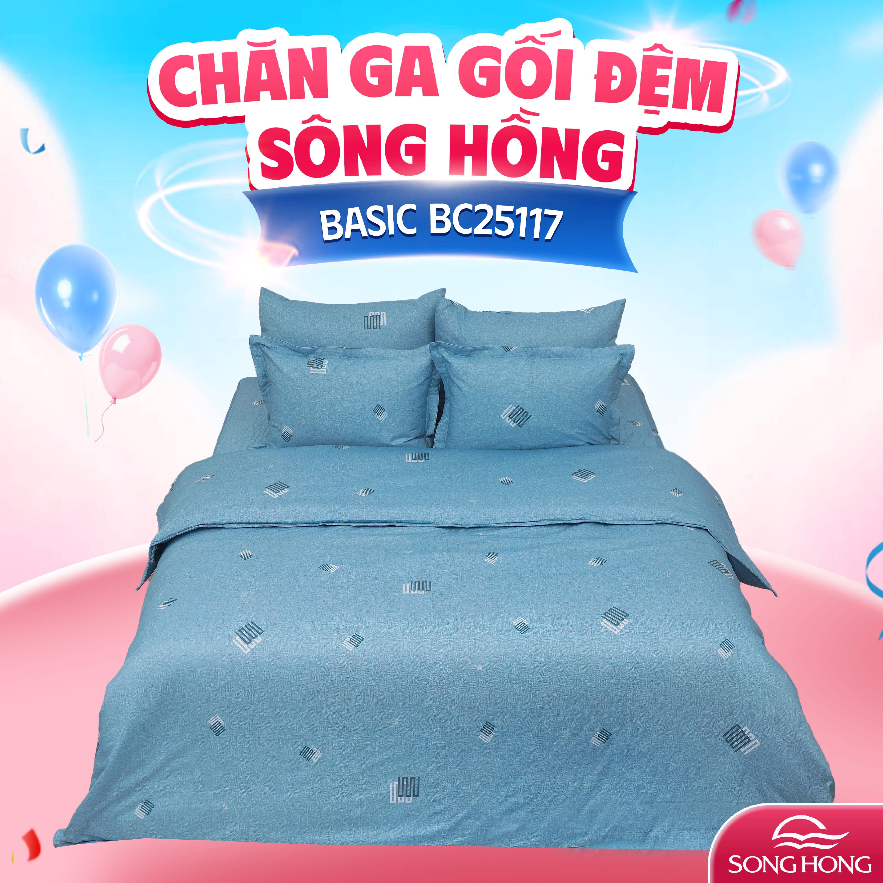 Chăn ga gối Sông Hồng Basic cotton BC25117