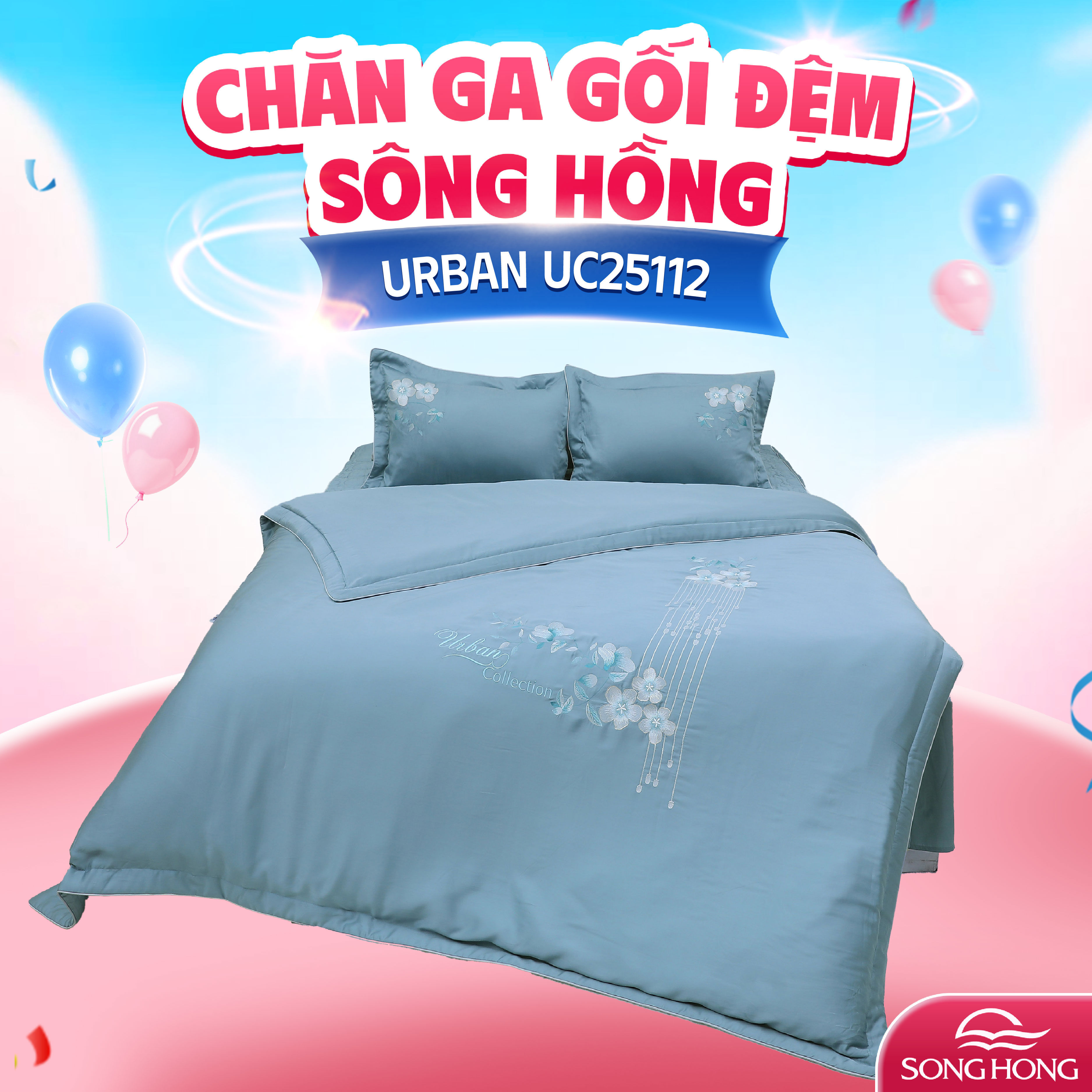 Chăn ga gối sông hồng cao cấp Urban UC25112
