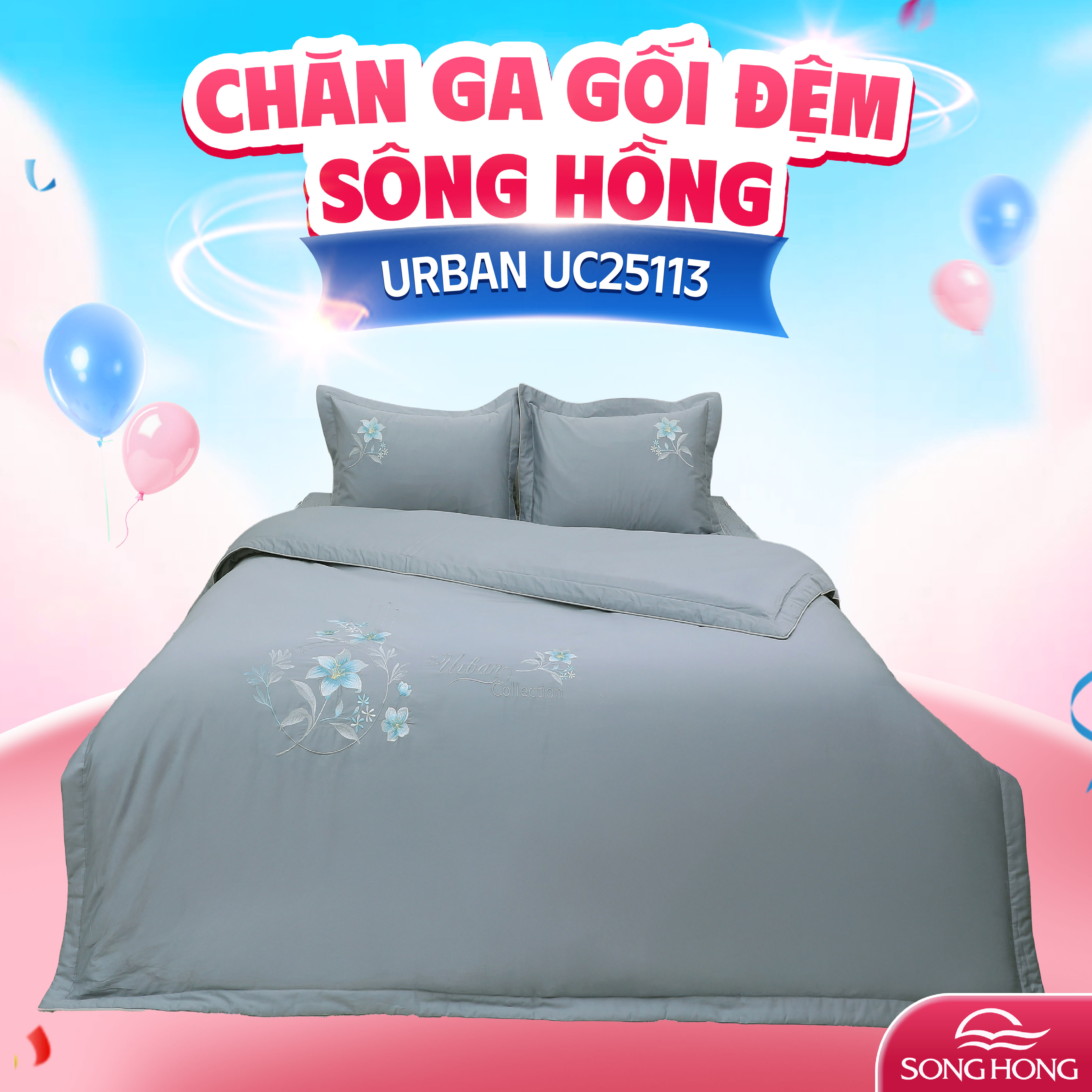 Chăn ga gối sông hồng cao cấp Urban UC25113
