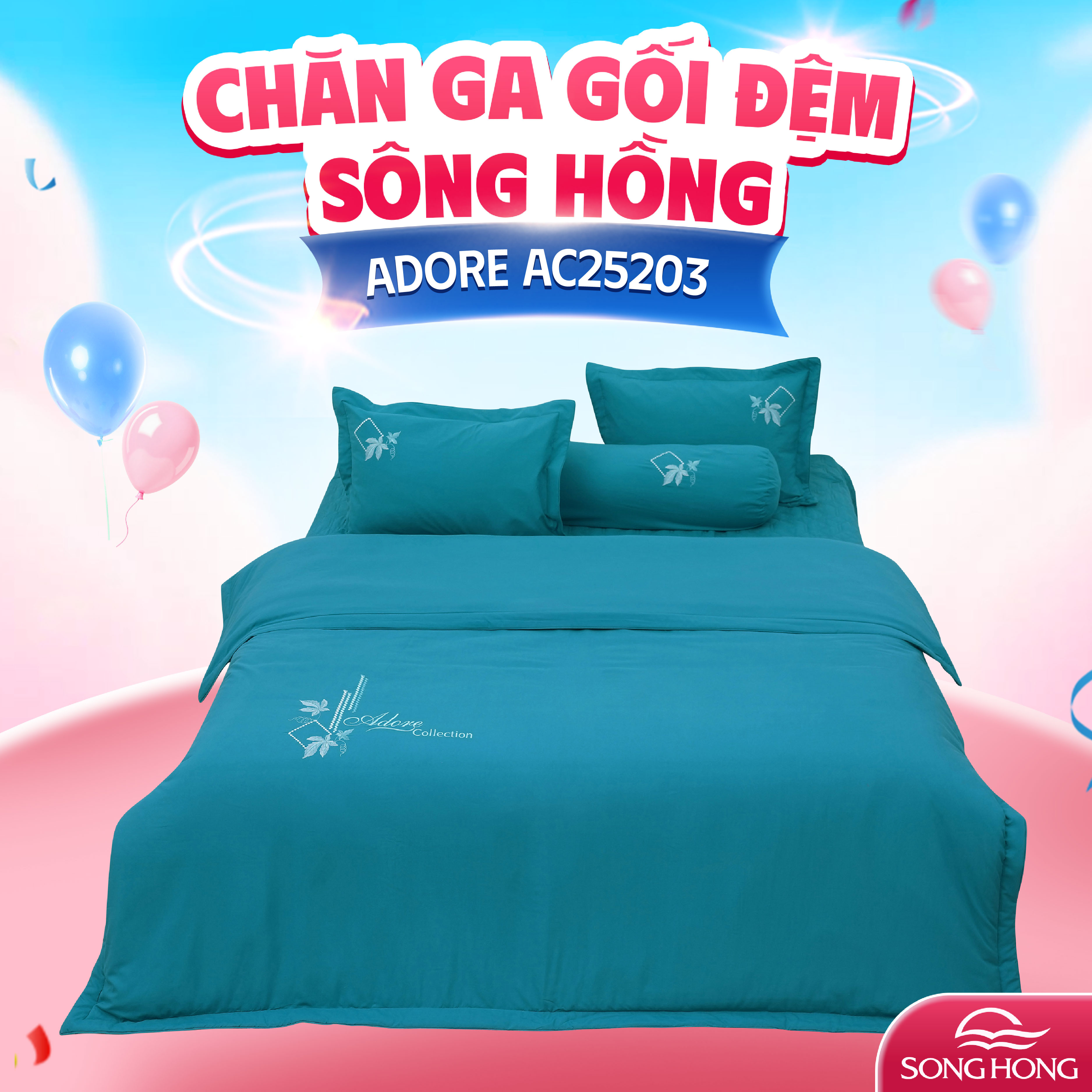 Chăn ga gối Sông Hồng Adore AC25203