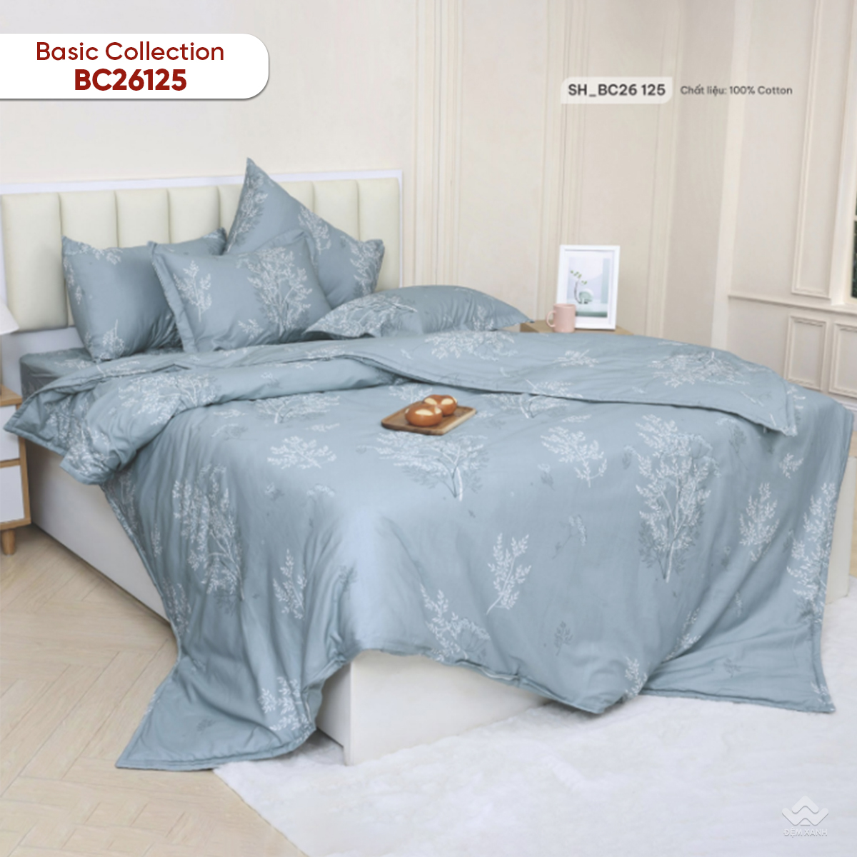 Chăn ga gối Sông Hồng Basic cotton BC26125