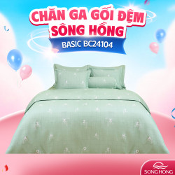 Chăn ga gối Sông Hồng Basic cotton BC24104