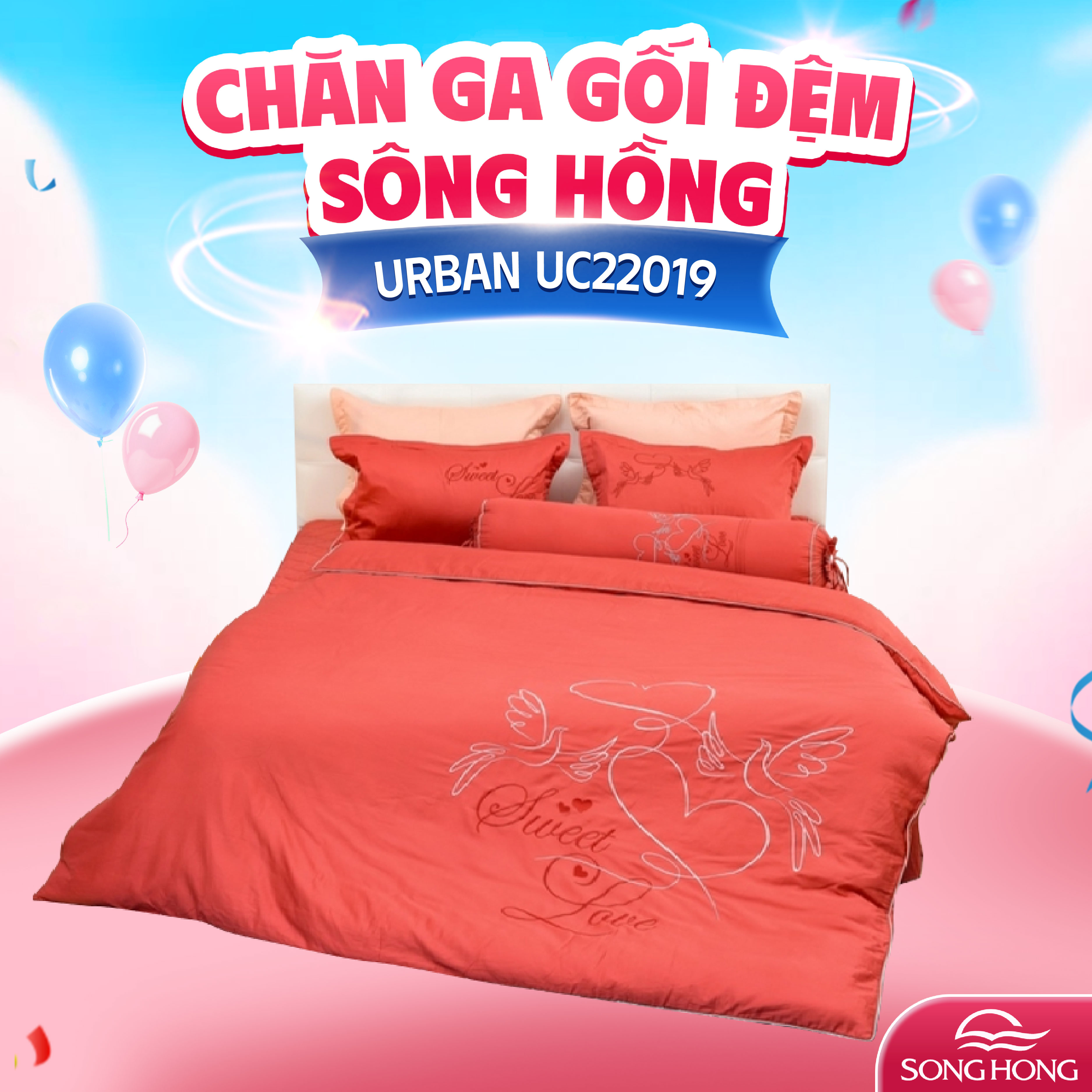 Chăn ga gối sông hồng cao cấp Urban UC22019 160x200cm