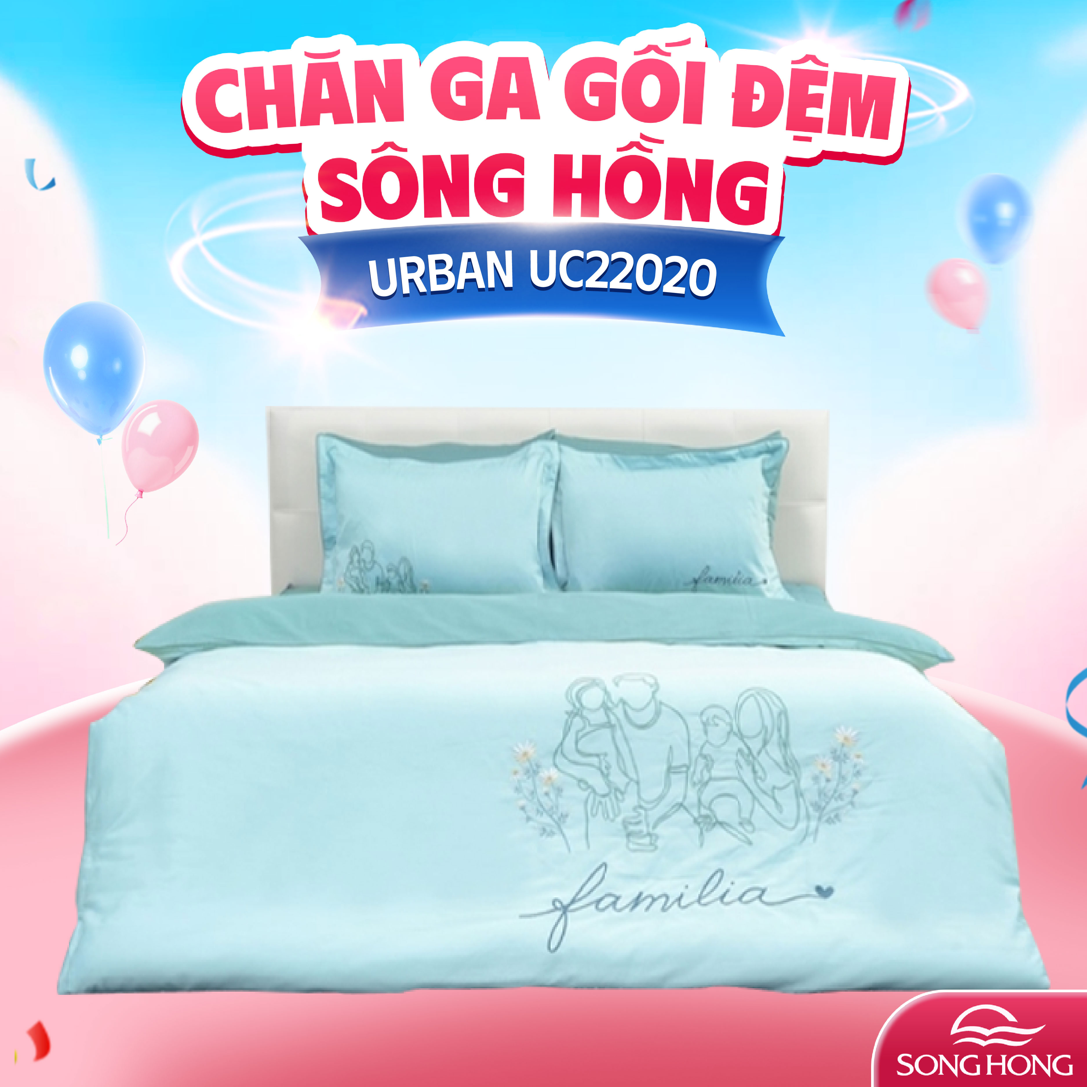 Chăn ga gối sông hồng cao cấp Urban UC22020