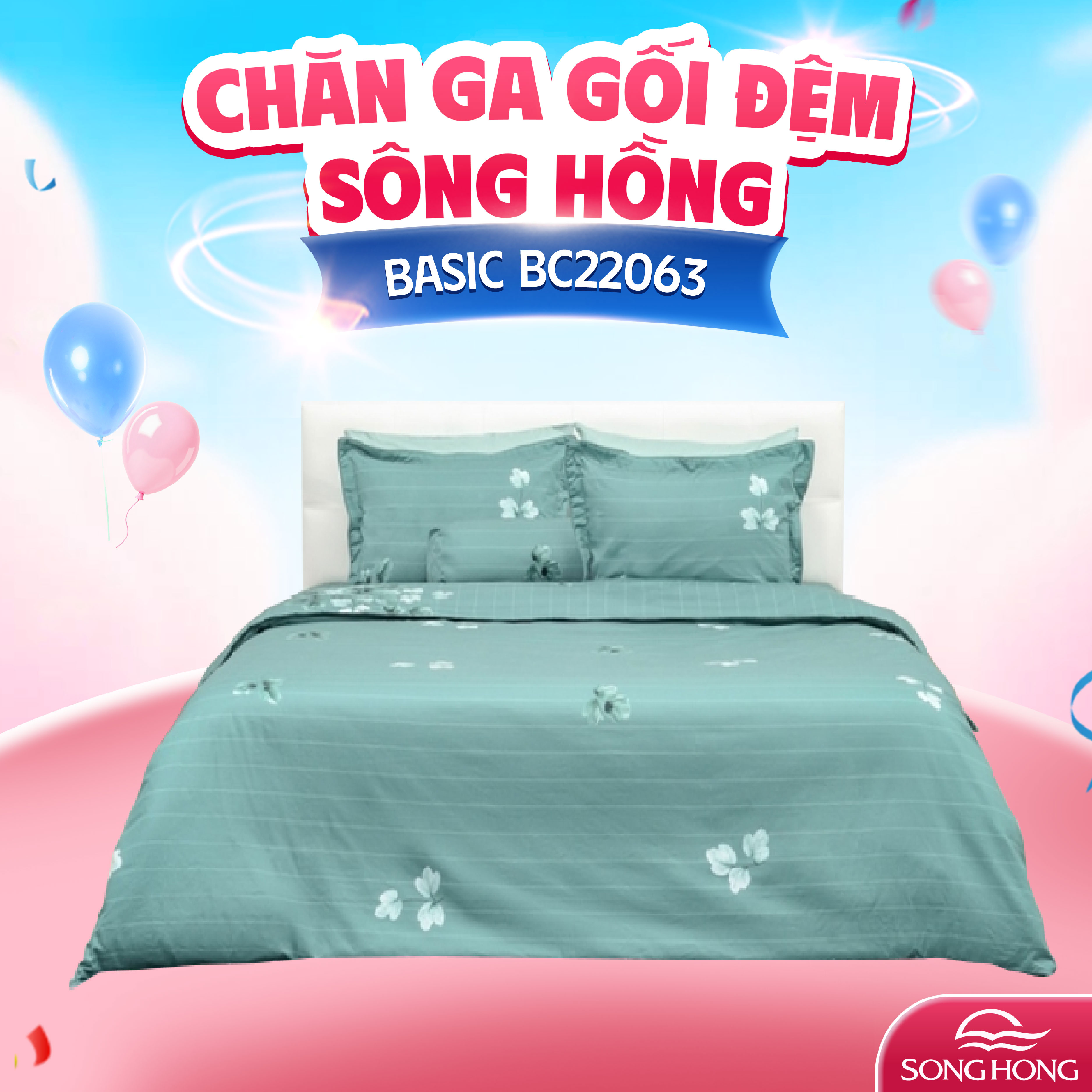 Vỏ chăn xuân thu Sông Hồng basic cotton BC22063