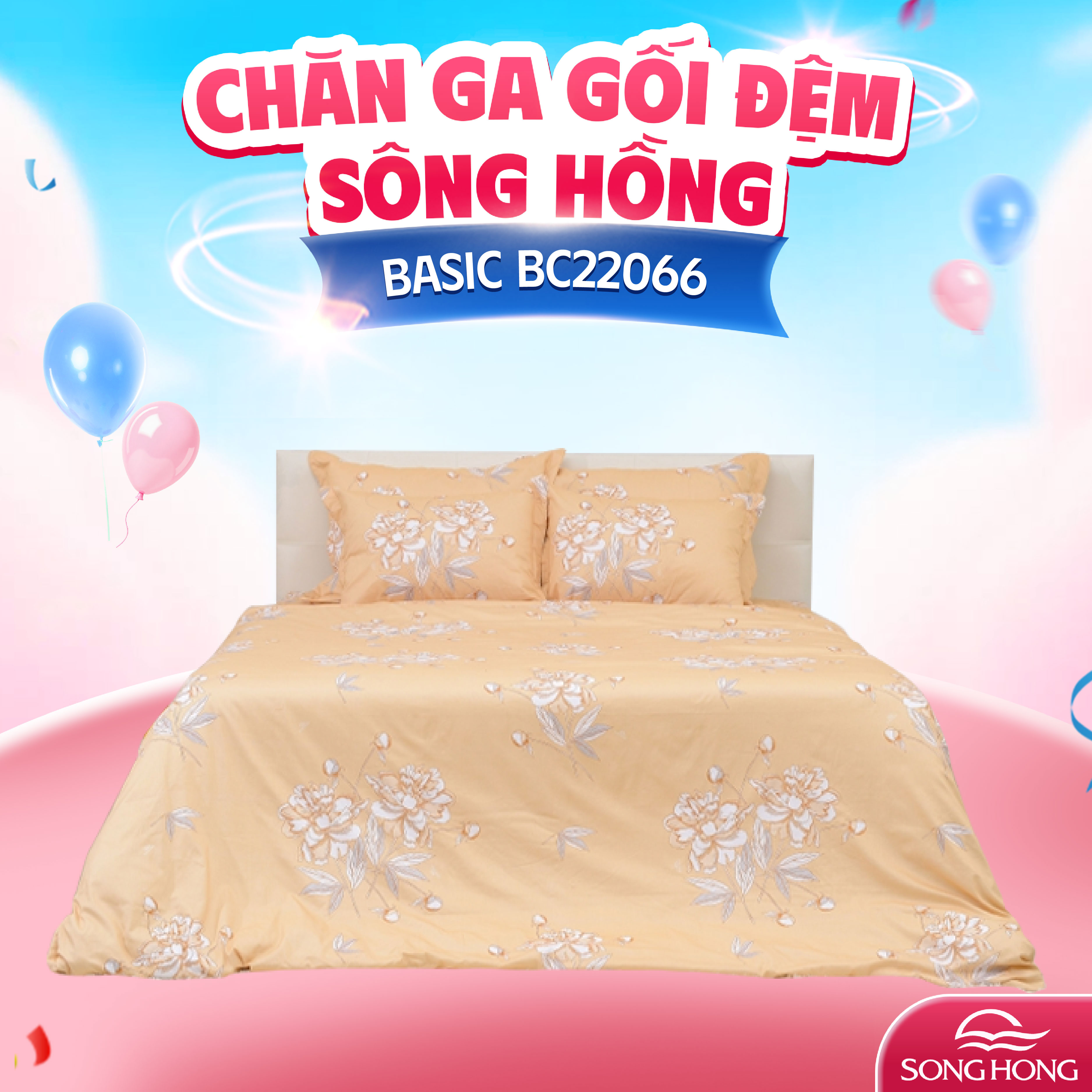 Vỏ chăn xuân thu Sông Hồng basic cotton BC22066