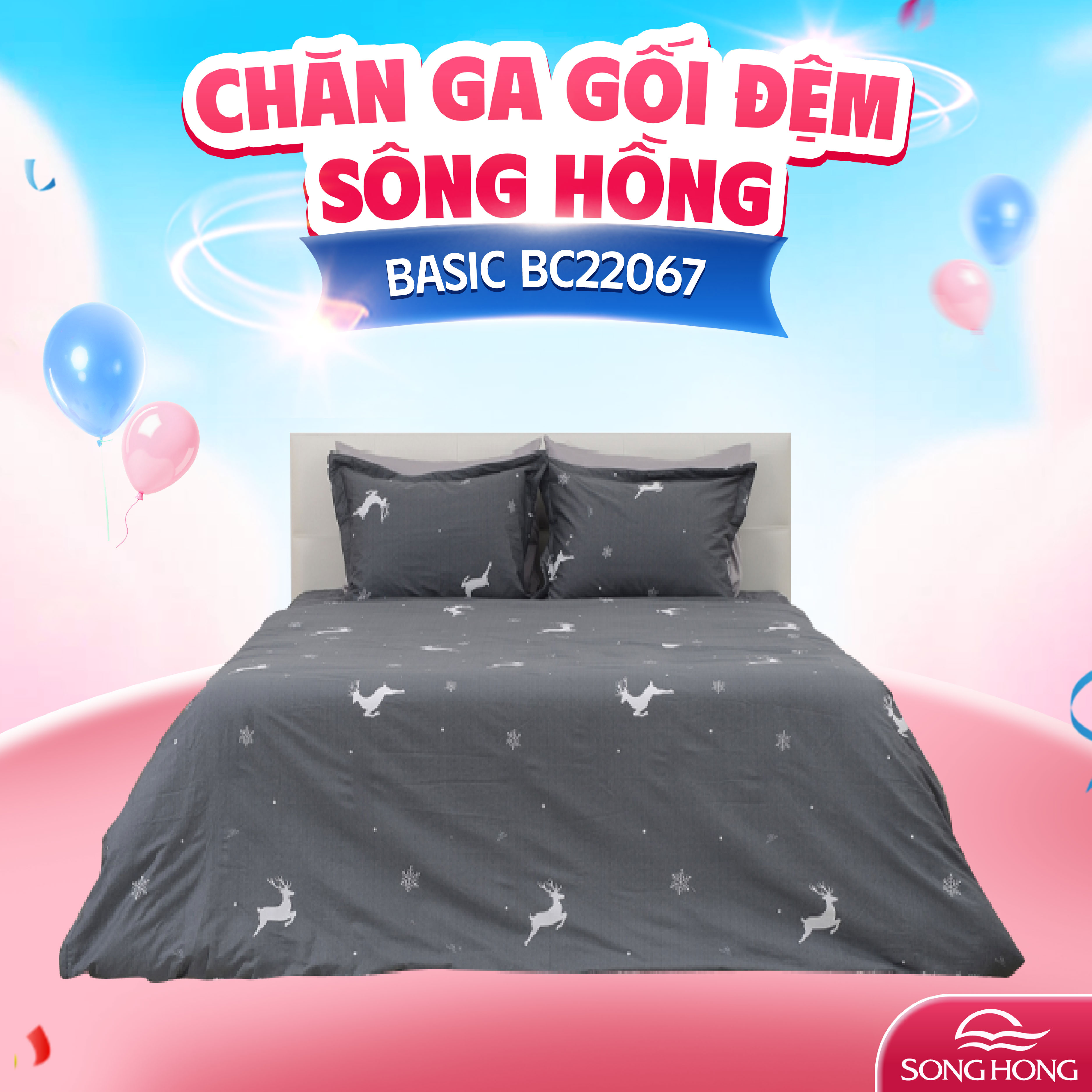 Vỏ chăn xuân thu Sông Hồng basic cotton BC22067