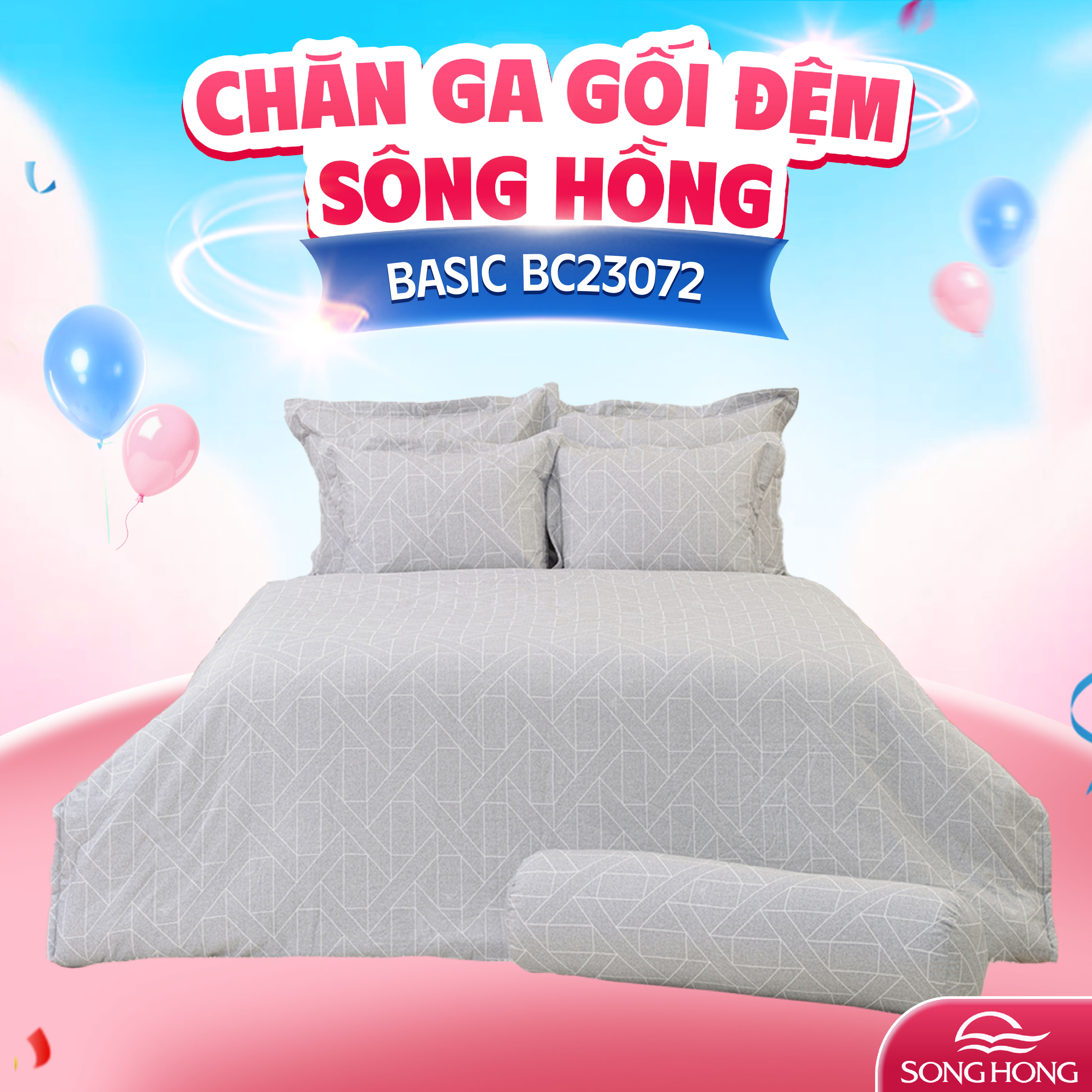 Ga gối Sông Hồng Basic cotton BC23072