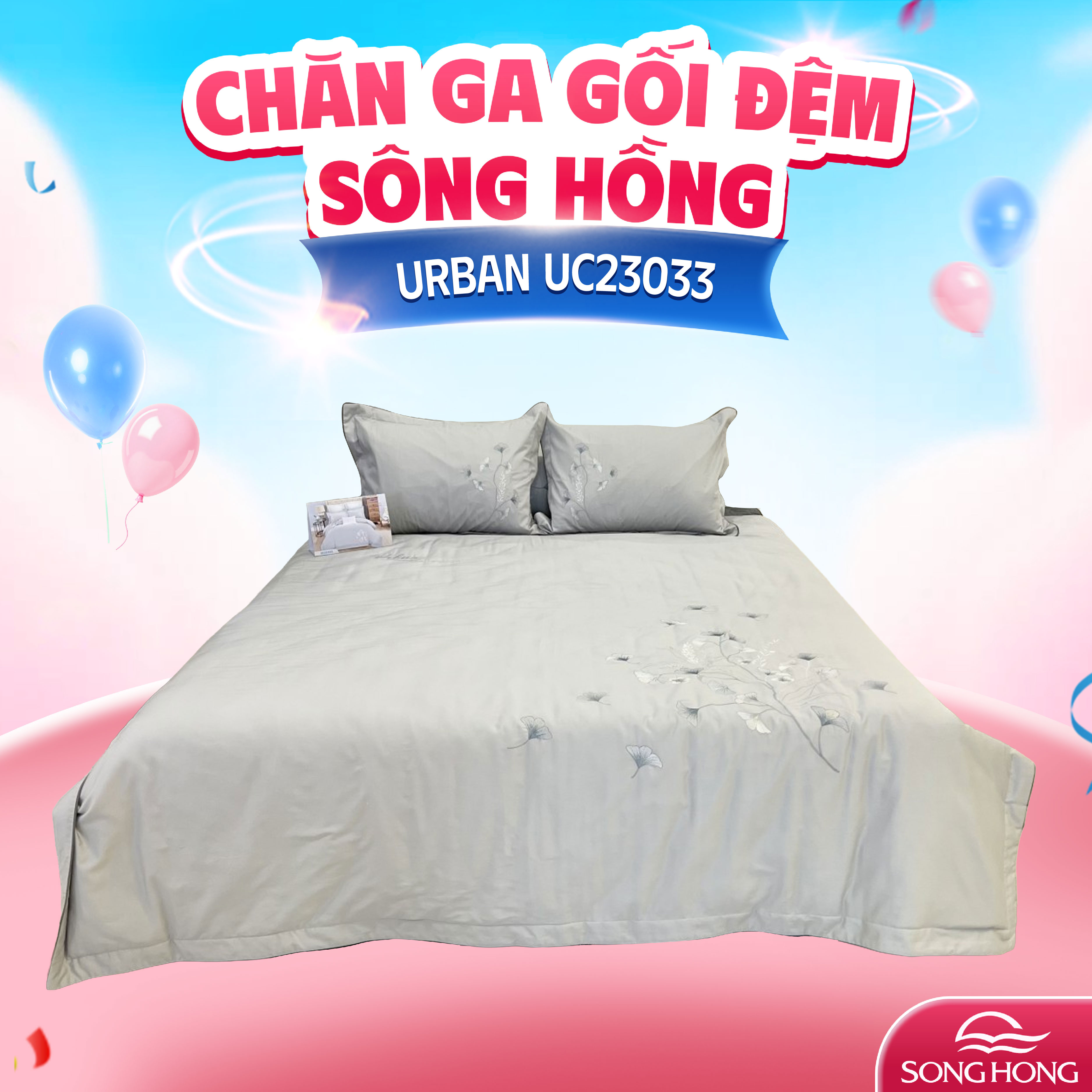 Chăn ga gối sông hồng cao cấp Urban UC23033 200x220 ga rèm